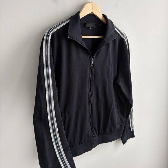 Vince Black Performance Jacket and Joggers with White Stripes track suit. - Picture 11 of 11
